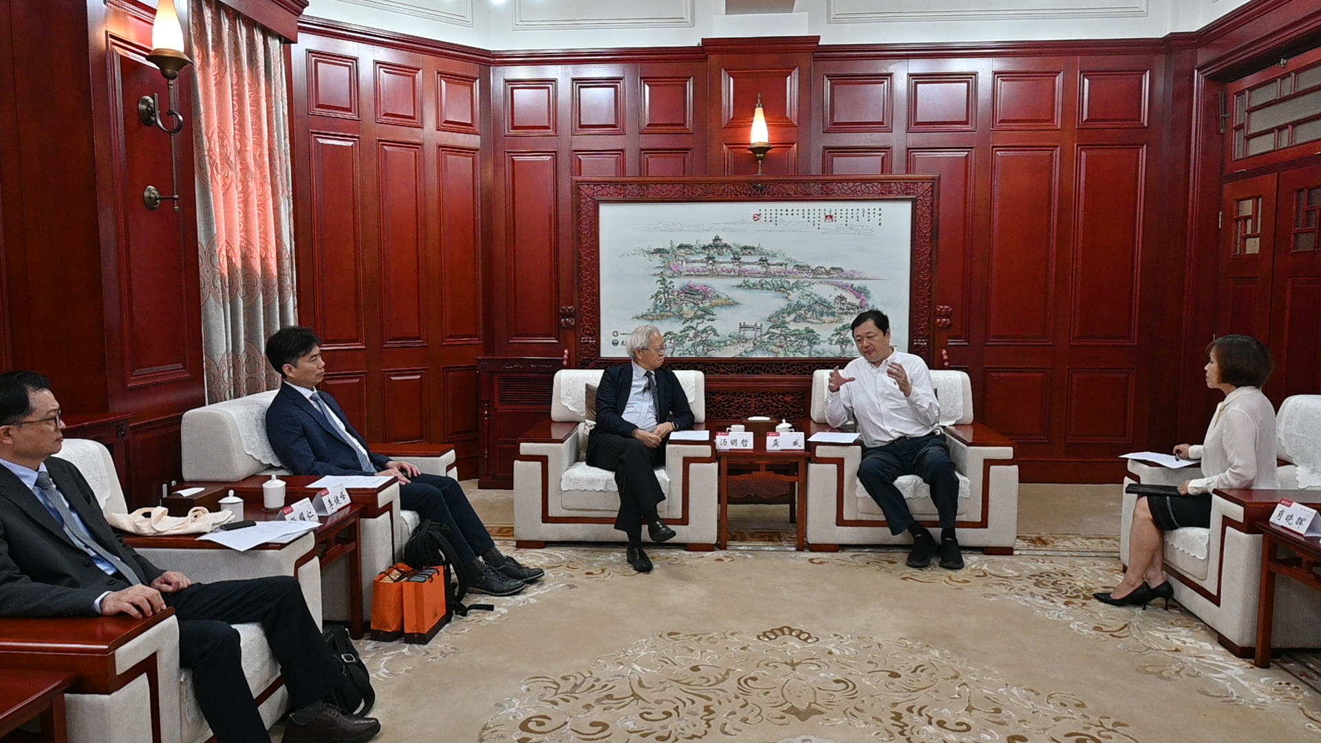 台湾长庚大学校长汤明哲一行来访